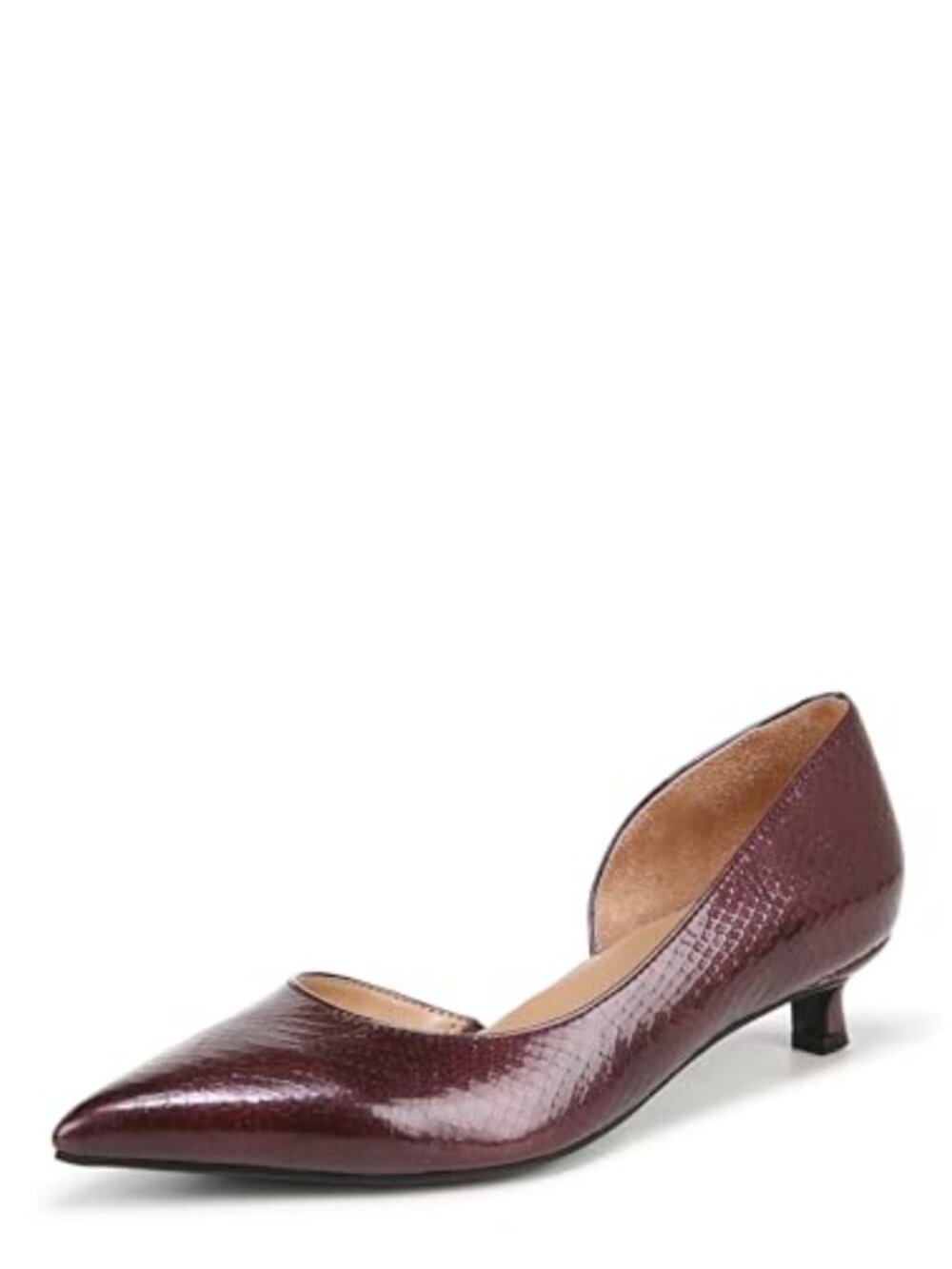 Pointed Toe Kitten Heel Pump D'Orsay Dress Shoe Comfortable All-Day Wear